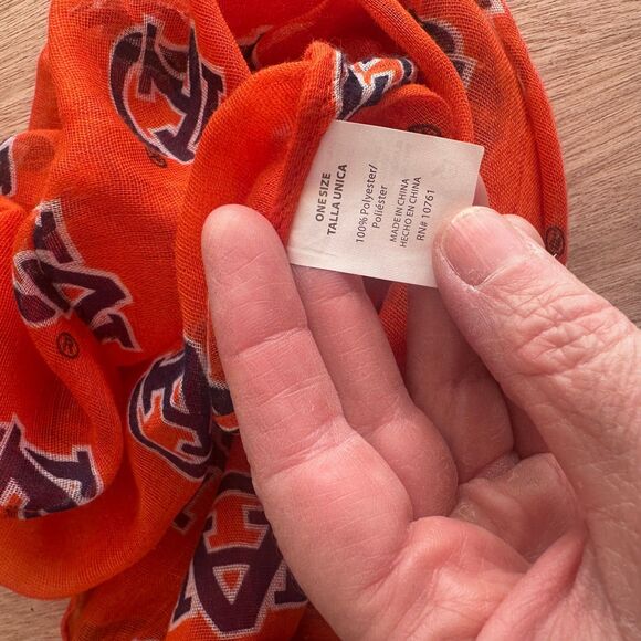 Auburn University Infinity Scarf Orange AU Logo Collegiate Game Day Spirit Wear - Picture 3 of 3